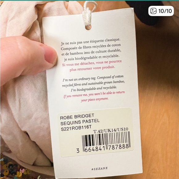 Sezane Robe Bridget Sequins Pastel Mini Dress - Picture 13 of 13